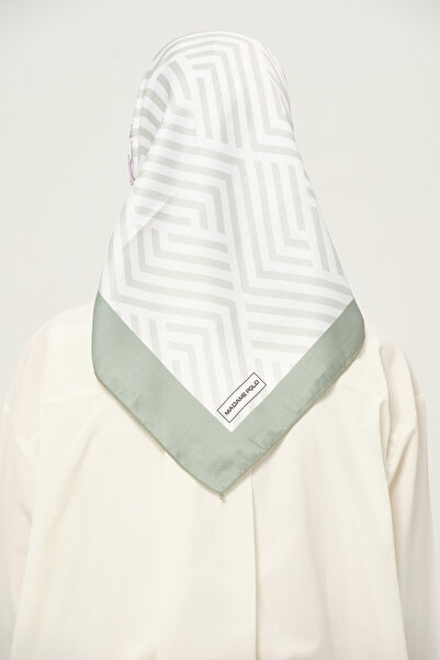 Madame Polo Μοτίβο Φουλάρι Τουίλ 90x90 εκ. Αντιολισθητικό ύφασμα Çağla