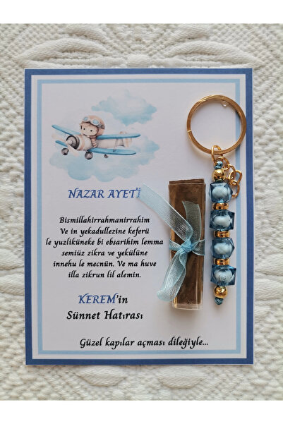 İ&DBABY 100 Adet Kişiye Özel Nazar Ayeti Sünnet Hatırası Dağıtmalık Hediyelik...