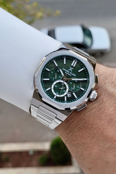 Daniel Klein Kadranı Yeşil Kordonu Silver Renk 24 Ay Garantili Fonksiyonlu Er...