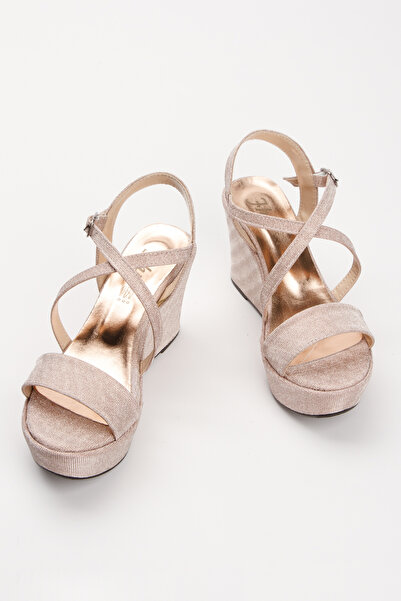 DYG STORE Silvery Women's Shoes with Wedge Heels