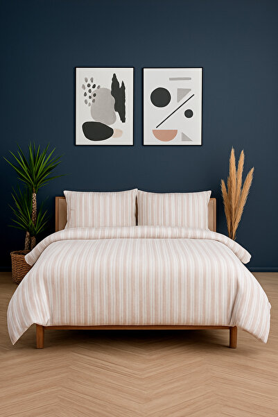 fersuay Buldan Natural Bohem Bej Çift Kişilik Nevresim Takımı 200x220