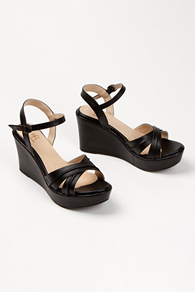 DYG STORE Black Cross-Band Padding Women's Sandals