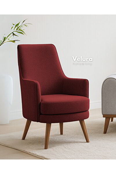 Velura Home & Living Valo Berjer & Tekli Koltuk - Kırmızı