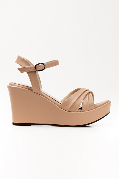 DYG STORE Nude Cross Strapped Padded Women's Sandals