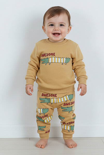 voyyo kids baby طقم أطفال موسمي مطبوع عليه تمساح للأولاد مصنوع من القطن بنسبة...