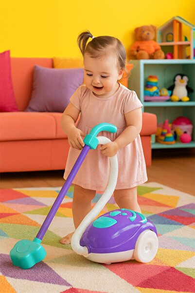 hak-iş oyuncak Renkli Oyuncak Sevimli Elektrikli Süpürge - 34 cm
