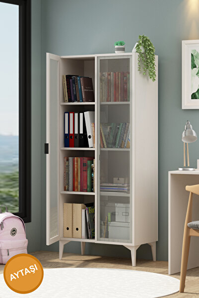 Avmpark Mila Raflı Şeffaf Kapaklı Çok Amaçlı Kitaplık