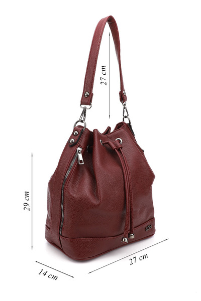 GÖNDERİ(R) Women/Girls Burgundy Floter Drawstring Shoulder and Backpack