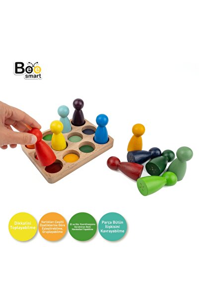 Bee Smart Peg Bebek 1 Yaşa Özel 12 Li Waldorf Gökkuşağı Insan Figürleri