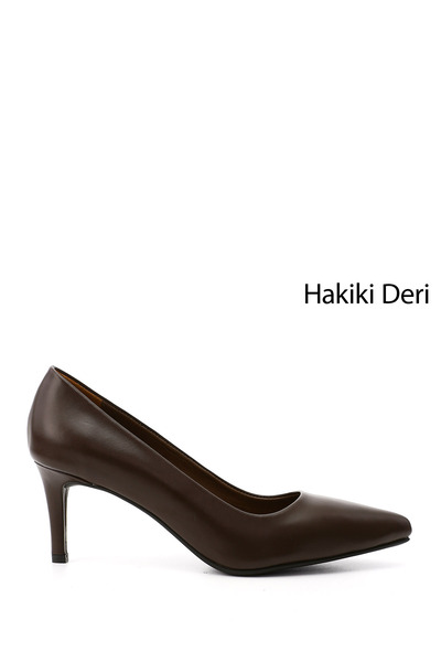 GÖNDERİ(R) Women / Girls Brown Pointed Toe Thin Heeled Genuine Leather Stiletto
