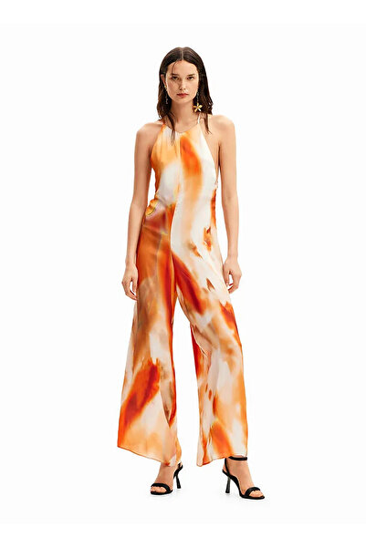 Desigual Desenli Turuncu Kadın Tulum 24SWPW18