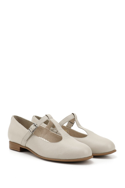 GÖNDERİ(R) Women/Girls Beige Mary Jane Genuine Leather Ballerinas