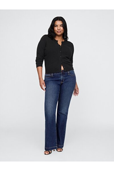 GAP Kadın Koyu Mavi Low Rise Bootcut Jean Pantolon