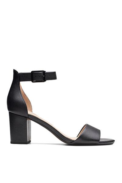 CLARKS Siyah Kadın Deri Topuklu Sandalet 26140007