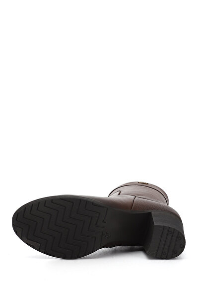 GÖNDERİ(R) Dámské/dívčí hnědé plavky na zip na silném podpatku z pravé kůže