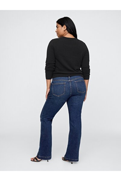 GAP Kadın Koyu Mavi Low Rise Bootcut Jean Pantolon