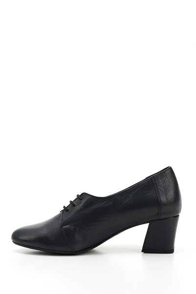 GÖNDERİ(R) Kadın / Kız Lacivert Antik Bağcıklı Orta Kalın Topuklu Hakiki Deri Oxford Ayakkabı