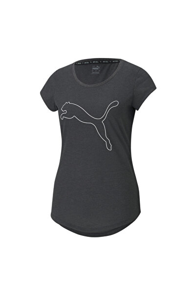 Puma Koyu Gri Kadın Bisiklet Yaka Regular Fit T-Shirt 52032007 HEATHER CAT TE