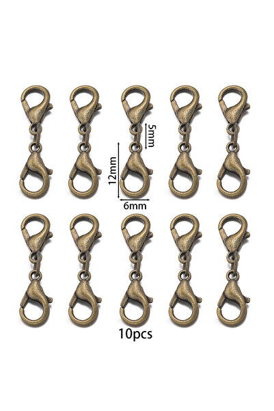 Choice Bronze 10pcs/Lot Bracelet Necklace Connectors Findings Double Lobster ...