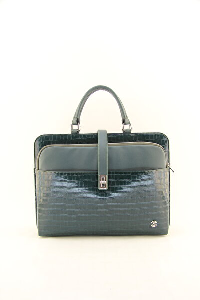 QUB CLUB Green Crocodile Unisex Laptop Briefcase and Lawyer Bag - 15 & 15.6 Inches