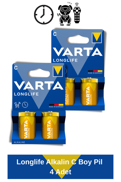 Varta Longlife Alkalin C Boy Pil 4 Adet