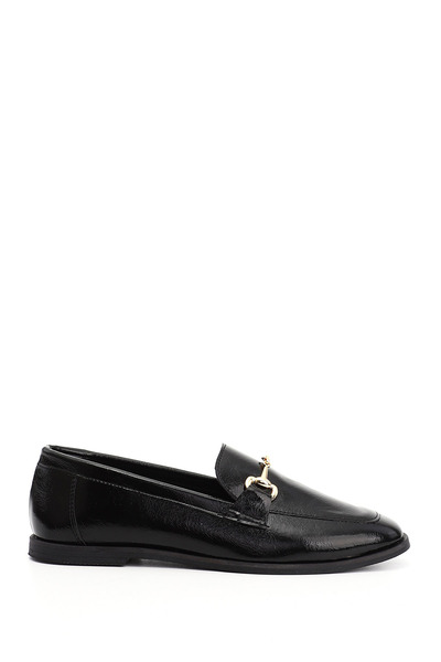 GÖNDERİ(R) Women's Black Blunt Toe Buckle Ballerinas