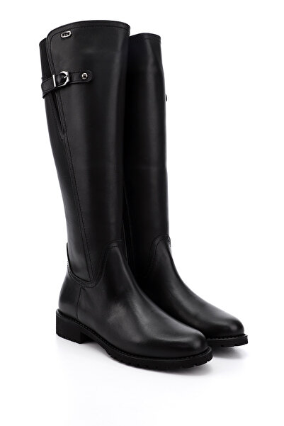 GÖNDERİ(R) Kadın / Kız Siyah Fermuarlı Kauçuk Taban Hakiki Deri Çizme