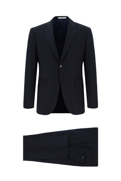 Kiğılı Slim Fit Dar Kesim Klasik Çizgili Takım Elbise