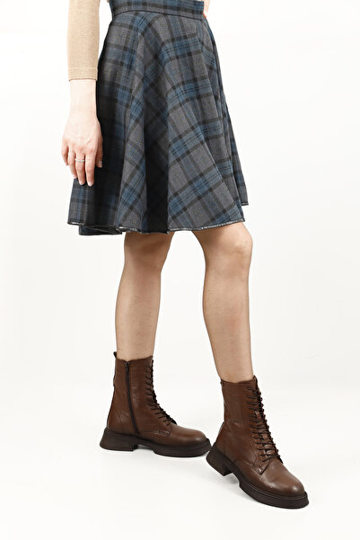 GÖNDERİ(R) Női/lányos barna úszócipzáras vastagtalpú valódi bőr csizma