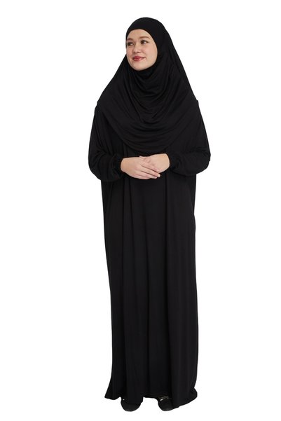 TRModam ثوب صلاة عضوي من قطعة واحدة - أسود