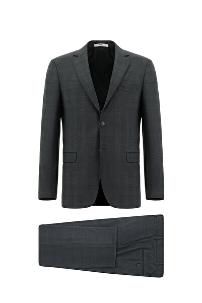 Kiğılı Regular Fit Yünlü Klasik Ekose Takım Elbise