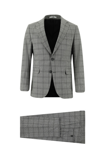 Kiğılı Relaxed Fit Comfortable Cut Classic Plaid Suit