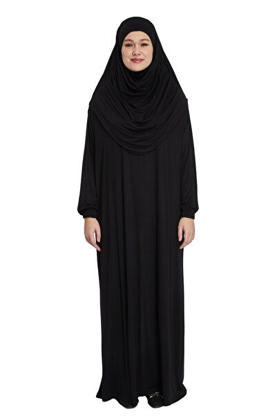 TRModam ثوب صلاة عضوي من قطعة واحدة - أسود