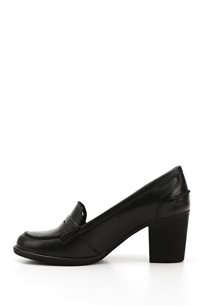 GÖNDERİ(R) Kadın / Kız Siyah Orta Kalın Topuklu Hakiki Deri Ayakkabı