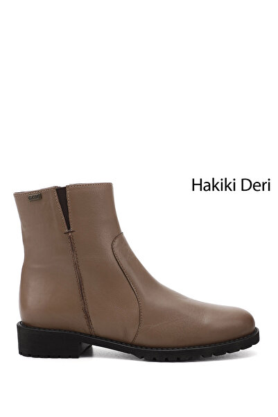 GÖNDERİ(R) Kadın / Kız Vizon Antik Fermuarlı Kauçuk Taban Hakiki Deri Bot