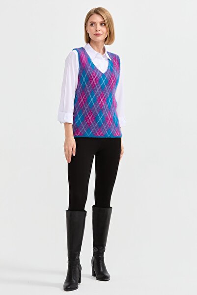 Desen Triko Women's Argyle Patterned Sweater 24