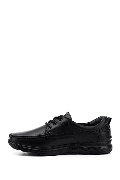 GÖNDERİ(R) Men's Black Lace-Up Genuine Leather Comfort Shoes