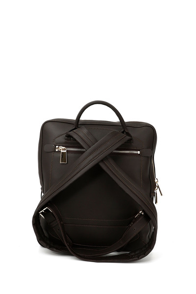 GÖNDERİ(R) Women's Brown Genuine Leather Handbag and Backpack