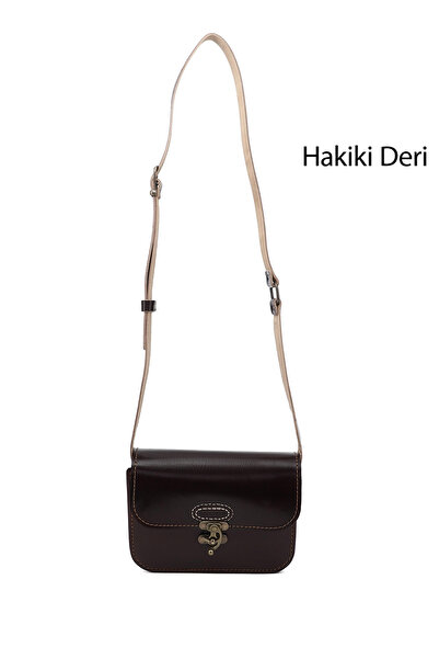 GÖNDERİ(R) Women / Girls Dark Burgundy Vaketa Genuine Leather Shoulder and Messenger Bag