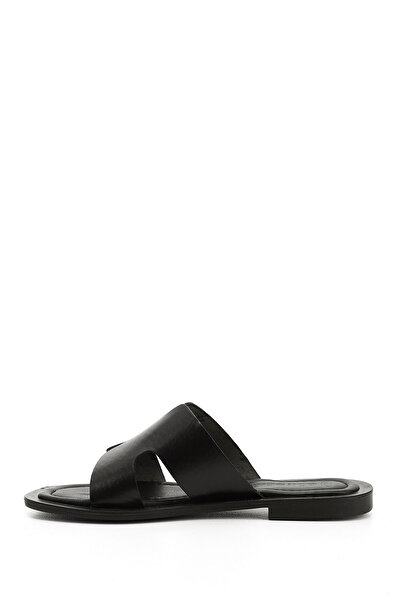 GÖNDERİ(R) Γυναικείες/Κορίτσια Μαύρες Παντόφλες από Γνήσιο Δέρμα