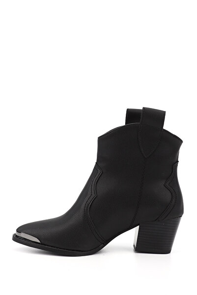 GÖNDERİ(R) Γυναικείες/Κοριτσίστικες μαύρες μπότες καουμπόη με χοντρό τακούνι