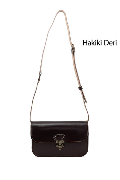 GÖNDERİ(R) Women / Girls Dark Burgundy Vaketa Genuine Leather Shoulder and Messenger Bag