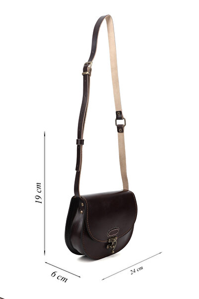 GÖNDERİ(R) Women / Girls Dark Burgundy Vaketa Genuine Leather Shoulder and Messenger Bag