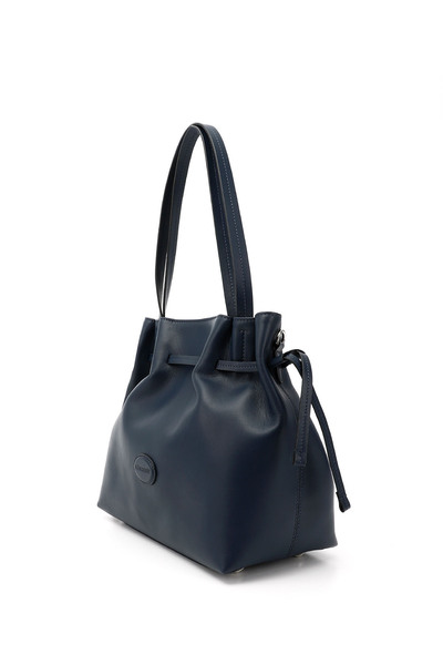 GÖNDERİ(R) Women / Girls Navy Blue Genuine Leather Hand and Shoulder Bag