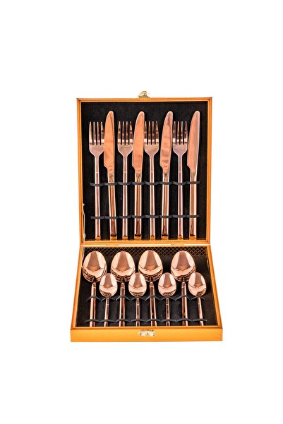 Trendy's Set of 16 stainless steel cutlery, TRENDY'S, rose