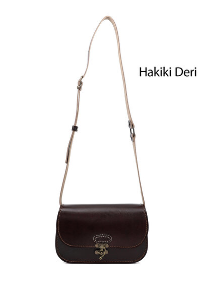 GÖNDERİ(R) Women / Girls Dark Burgundy Vaketa Genuine Leather Shoulder and Messenger Bag