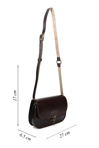 GÖNDERİ(R) Women / Girls Dark Burgundy Vaketa Genuine Leather Shoulder and Messenger Bag