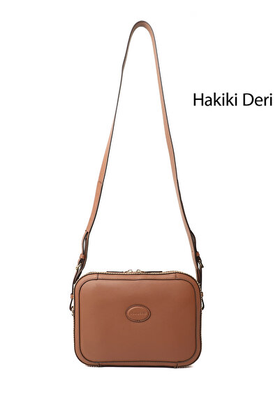GÖNDERİ(R) Women / Girls Tan Genuine Leather Long Strap Shoulder Bag