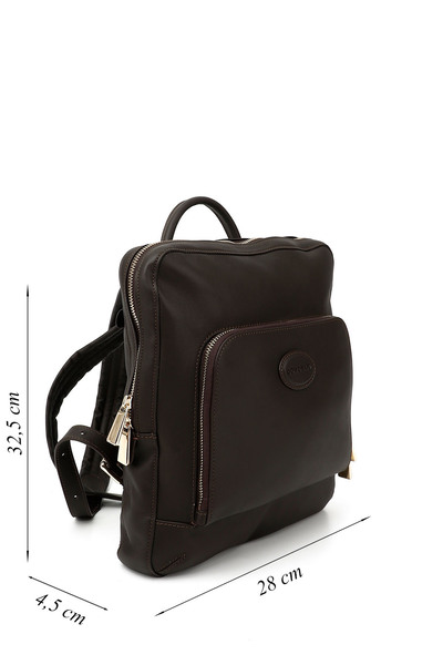 GÖNDERİ(R) Women's Brown Genuine Leather Handbag and Backpack