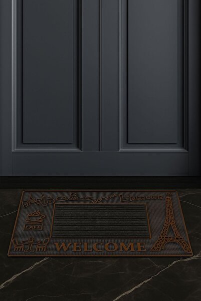 Mia Home&Living Kapı Önü Pas Pas Dekoratif Kalın Sert Kaymaz Kapı Önü Pas Pas